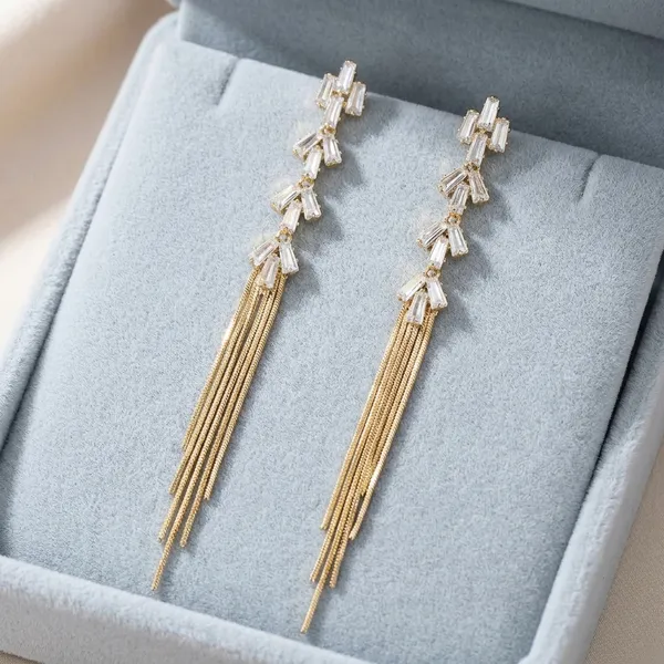 Golden_&_Silver_Copper_Alloy_American_Diamond_Tassel_Dangler_Earrings_For_Women