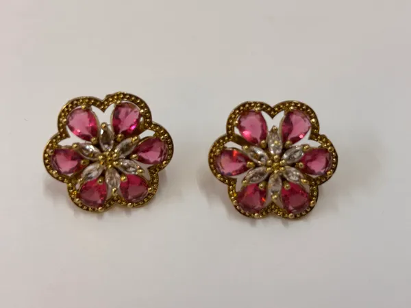 Red_Copper_Alloy_Meena_Stone_Antique_Stud_Earrings_For_Women