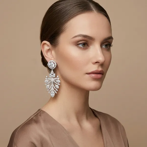 Silver_Copper_Alloy_American_Diamond_Floral_Drop_Earrings_For_Women