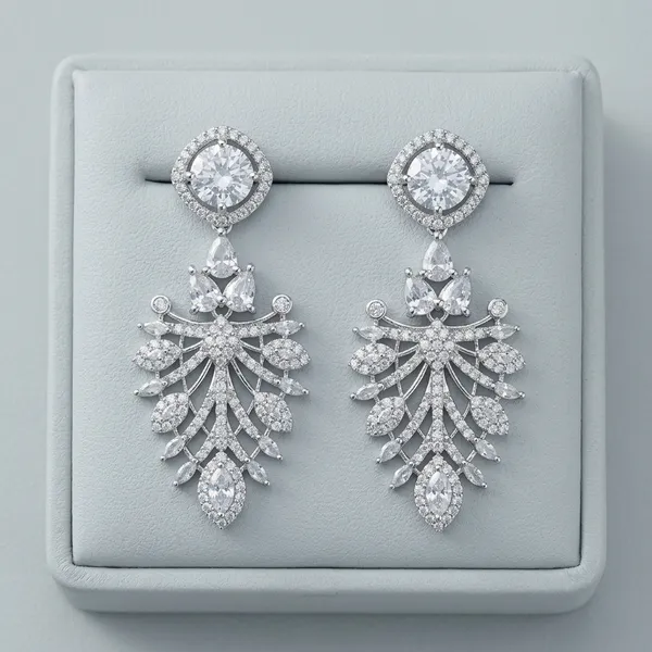 Silver_Copper_Alloy_American_Diamond_Floral_Drop_Earrings_For_Women