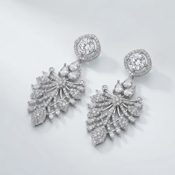 Silver_Copper_Alloy_American_Diamond_Floral_Drop_Earrings_For_Women