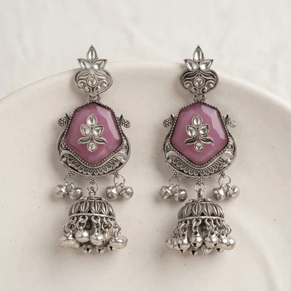 Purple_Oxidised_Brass_Stone_Jhumka_Earrings_For_Women