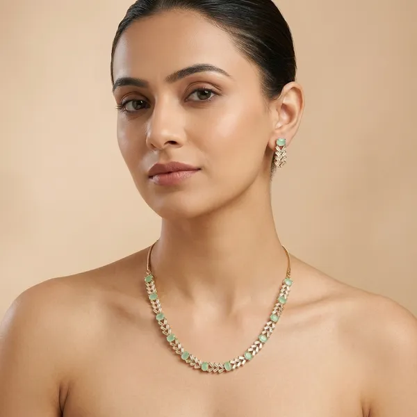 Golden_&_Green_Brass_American_Diamond_Necklace_Set_For_Women