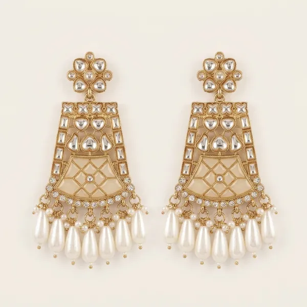 Golden_&_White_Meenakari_Kundan_Chandbali_Earrings_For_Women