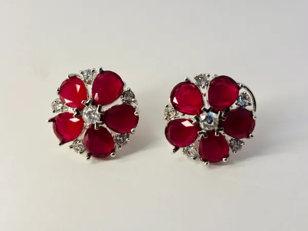 Red_Copper_Alloy_Meena_Stone_Floral_Stud_Earrings_For_Women