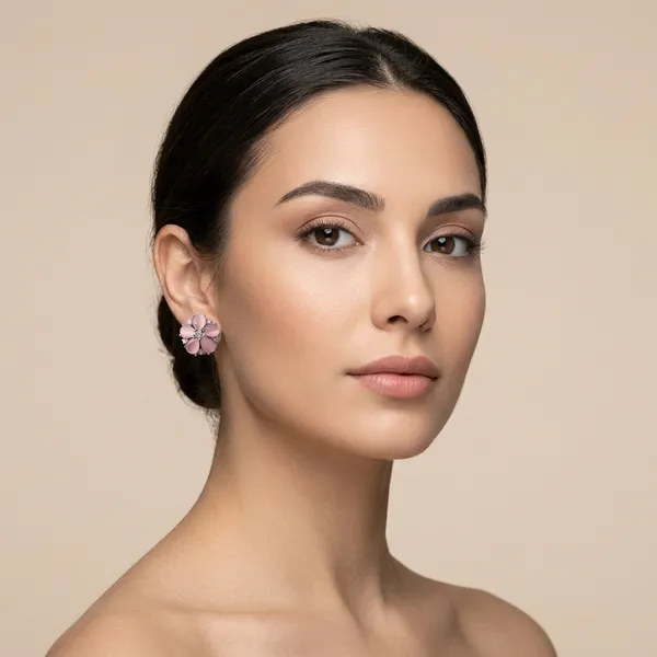 Pink_Copper_Alloy_Meena_Stone_Flower_Stud_Earrings_For_Women