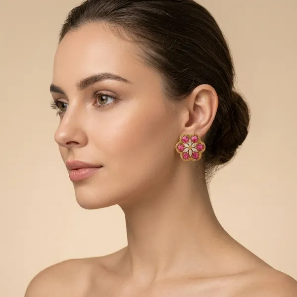 Red_Copper_Alloy_Meena_Stone_Antique_Stud_Earrings_For_Women