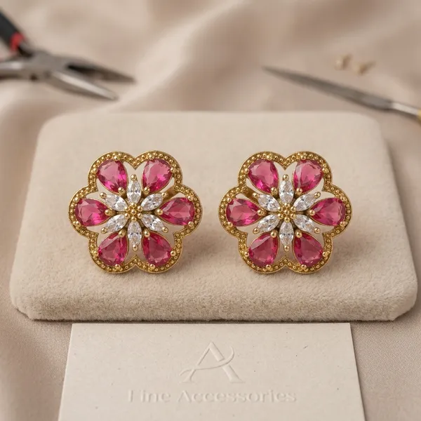 Red_Copper_Alloy_Meena_Stone_Antique_Stud_Earrings_For_Women