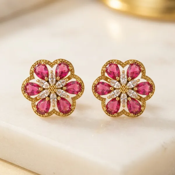 Red_Copper_Alloy_Meena_Stone_Antique_Stud_Earrings_For_Women