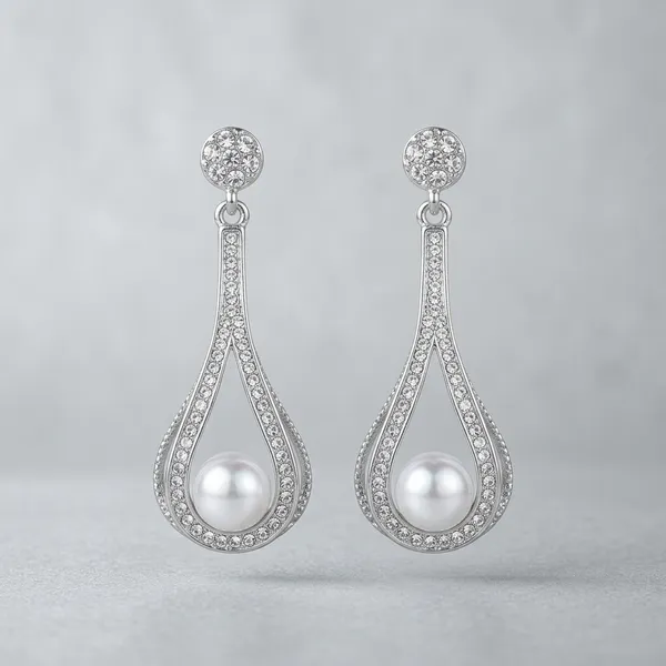 Silver_Cubic_Zirconia_Pearl_Drop_Earrings_For_Women