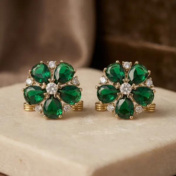 Green_Copper_Alloy_Meena_Stone_Floral_Stud_Earrings_For_Women