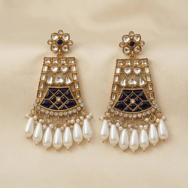 Black_&_Silver_Meenakari_Kundan_Bell_Jhumka_Earrings_For_Women