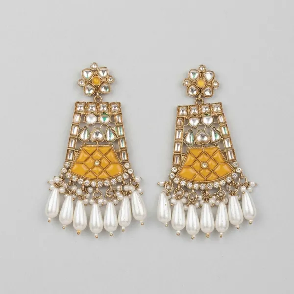 Silver_&_Yellow_Meenakari_Kundan_Pearl_Drop_Jhumka_Earrings_For_Women