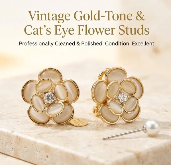 White_and_Golden_Stud_Earings