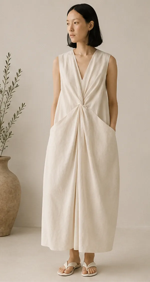 Ivory_Twist_Front_Dress