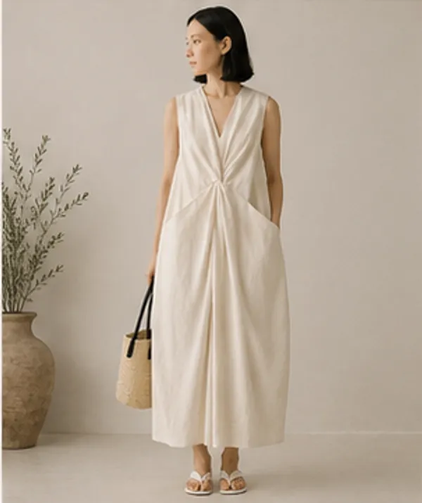 Ivory_Twist_Front_Dress