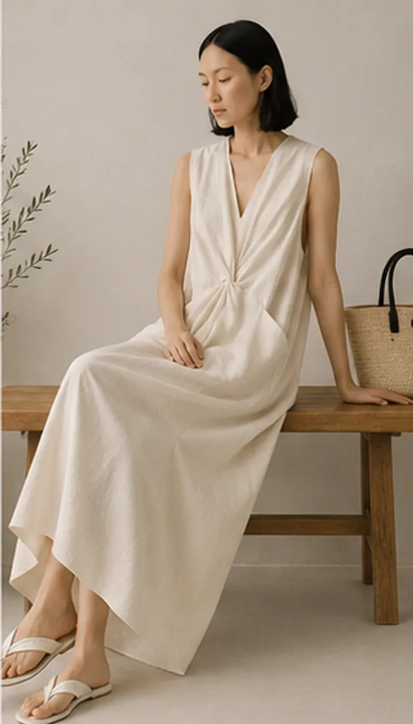 Ivory_Twist_Front_Dress