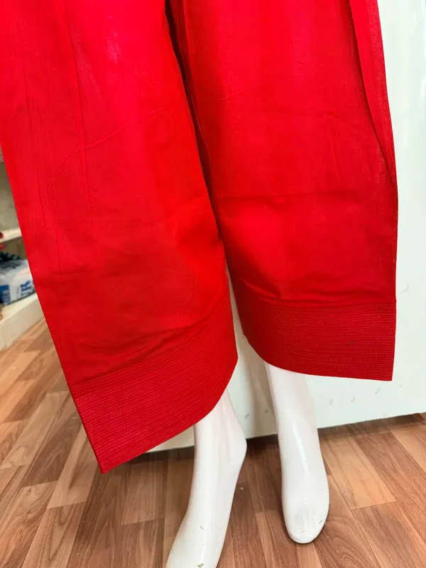 Red_Elegant_Design_Farsi_Salwar_Short_Kurti_For_Women