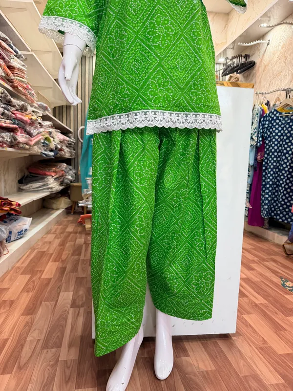 Bright_Green_Elegant_Design_Farsi_Salwar_Short_Kurti_For_Women