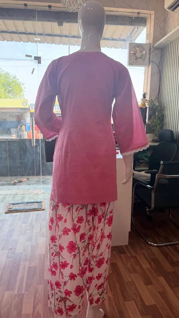 Pink_Elegant_Design_Farsi_Salwar_Short_Kurti_For_Women