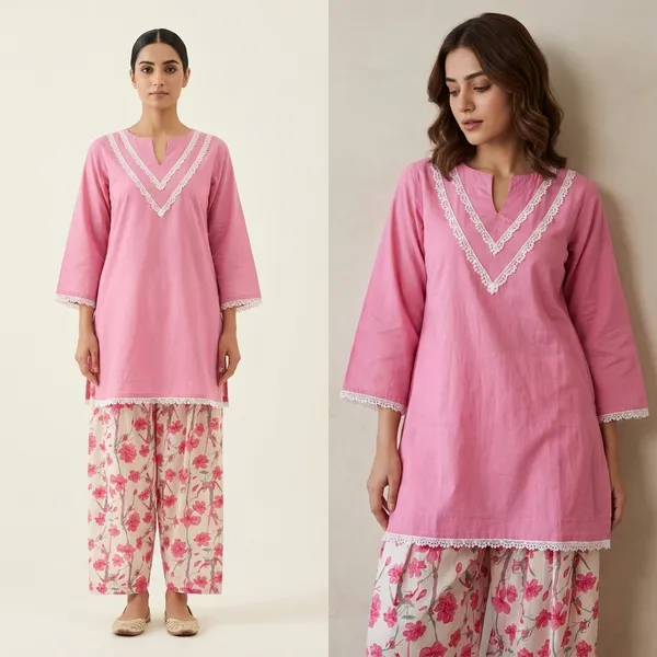 Pink_Elegant_Design_Farsi_Salwar_Short_Kurti_For_Women