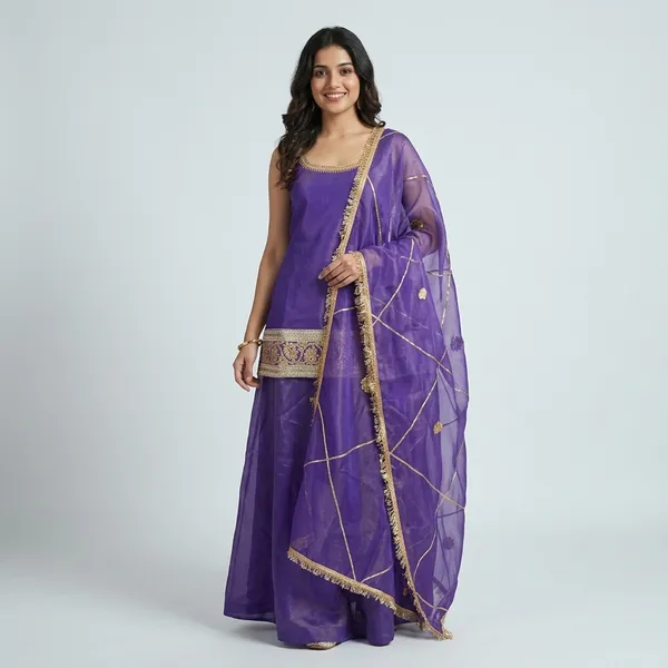 Purple_Elegant_Design_Sharara_Set_3_Pc_For_Women