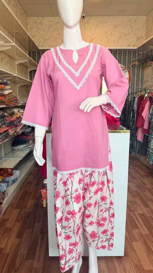 Pink_Elegant_Design_Farsi_Salwar_Short_Kurti_For_Women