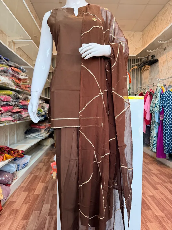 Brown_Elegant_Design_Farsi_Salwar_Suit_3_Pcs_Set_Dupatta_For_Women
