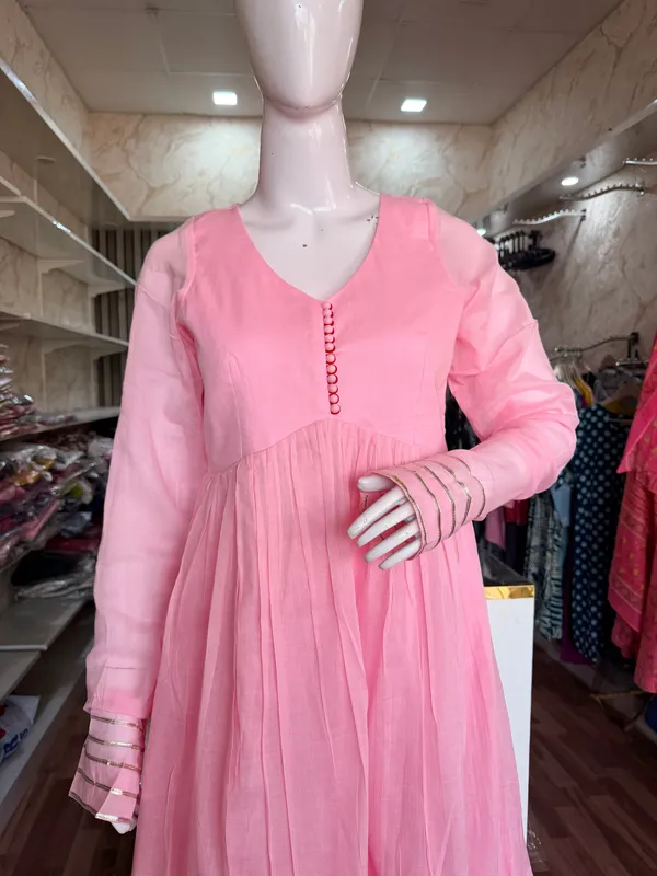 Pink_Elegant_Design_Anarkali_Pant_Kurti_3_Pcs_Set_For_Women