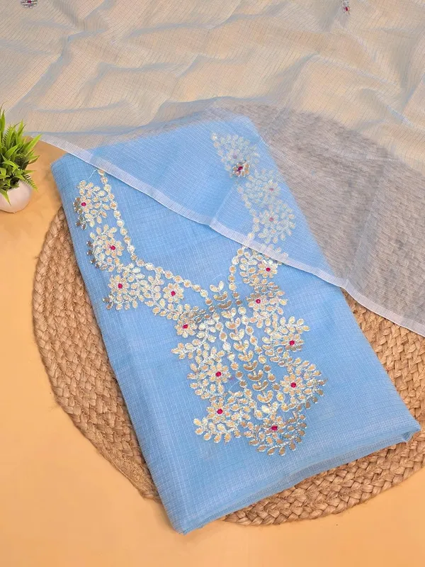 Skyblue_Kota_Cotton_Suit_Unstiched_Dress_Material_For_Womens