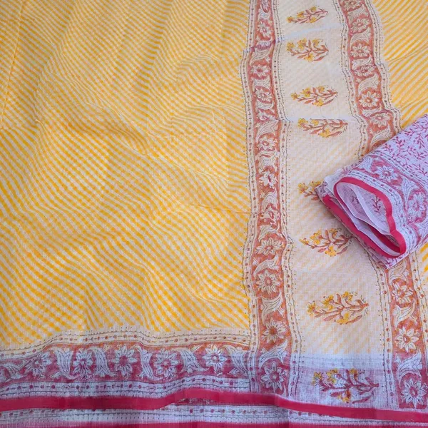 Pastle_Orange_Kota_Cotton_Saree_For_Womens