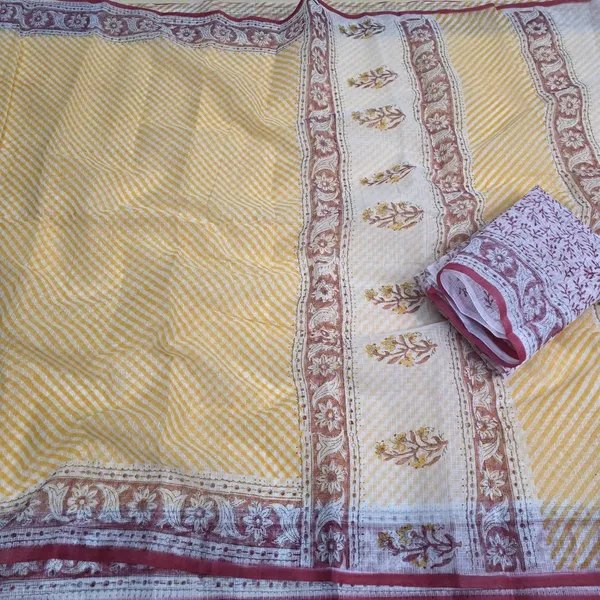 Pastle_Orange_Kota_Cotton_Saree_For_Womens