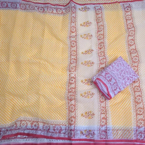 Pastle_Orange_Kota_Cotton_Saree_For_Womens