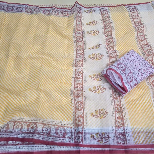 Pastle_Orange_Kota_Cotton_Saree_For_Womens