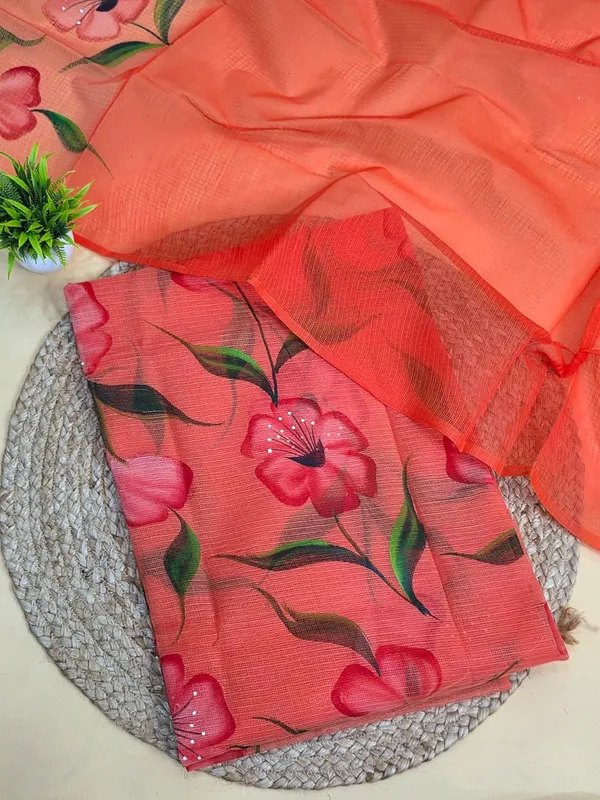 Peach_Kota_Cotton_Dress_Material_For_Womens