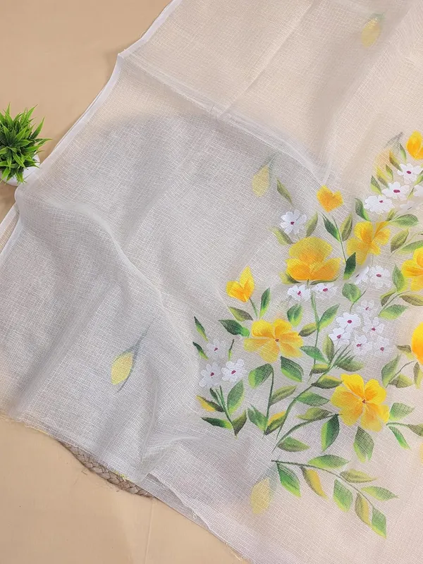 White_And_Yellow_Kota_Cotton_Suit_Unstiched_Dress_Material_For_Womens