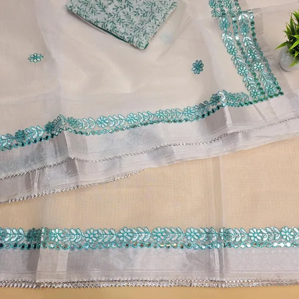 Sea_Green_Kota_Cotton_Saree_For_Womens
