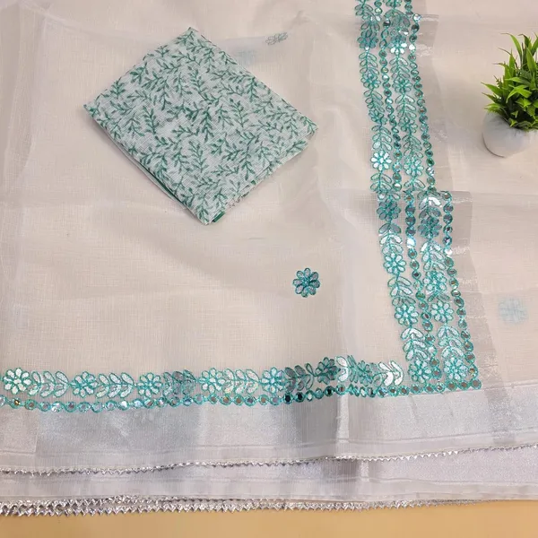 Sea_Green_Kota_Cotton_Saree_For_Womens