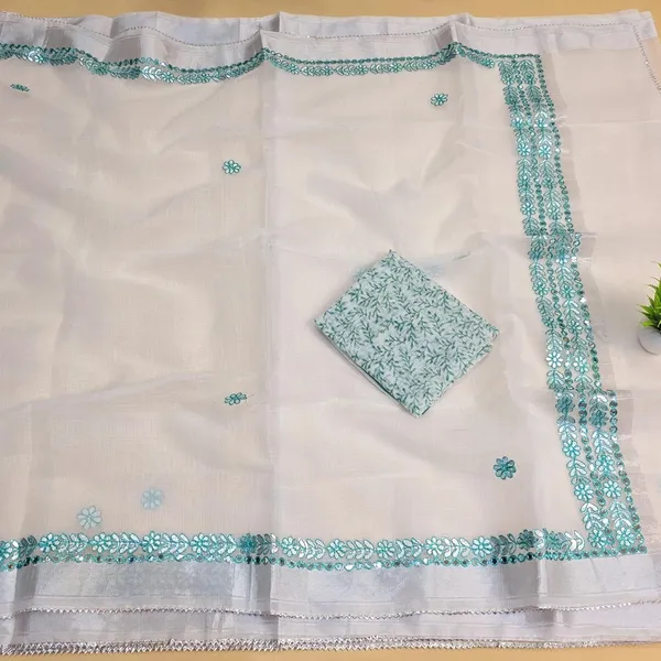 Sea_Green_Kota_Cotton_Saree_For_Womens