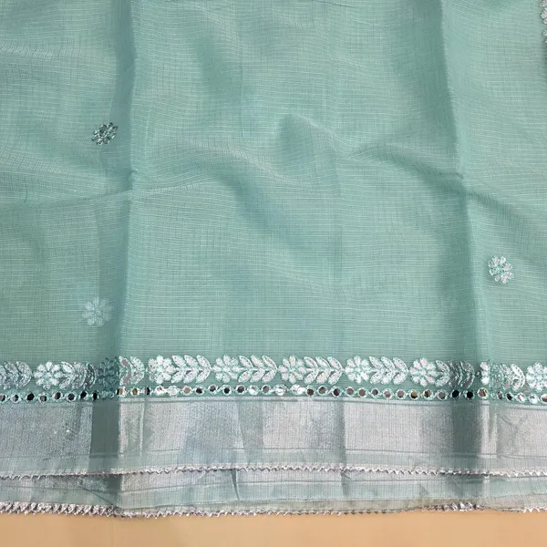 Sea_Green_Kota_Cotton_Saree_For_Womens