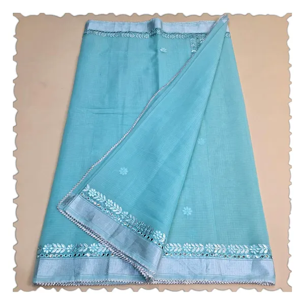 Sea_Green_Kota_Cotton_Saree_For_Womens