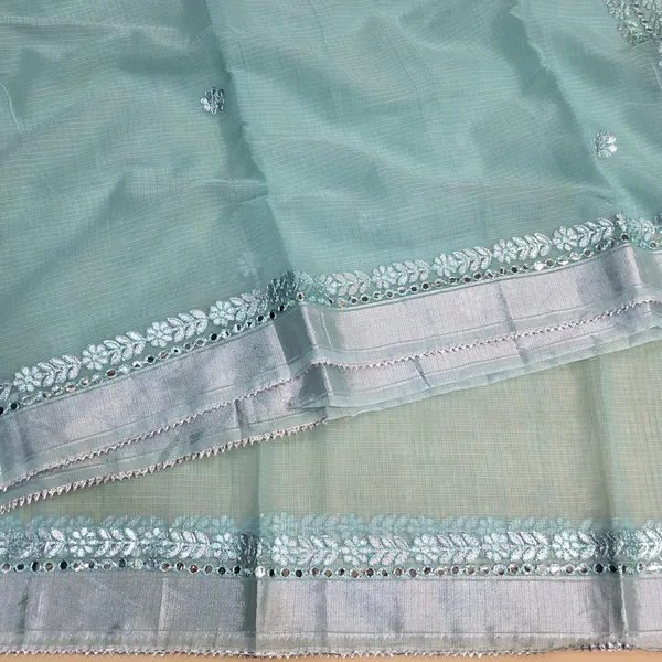 Sea_Green_Kota_Cotton_Saree_For_Womens