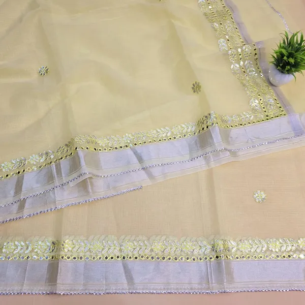 Lemon_Yellow_Kota_Cotton_Saree_For_Womens