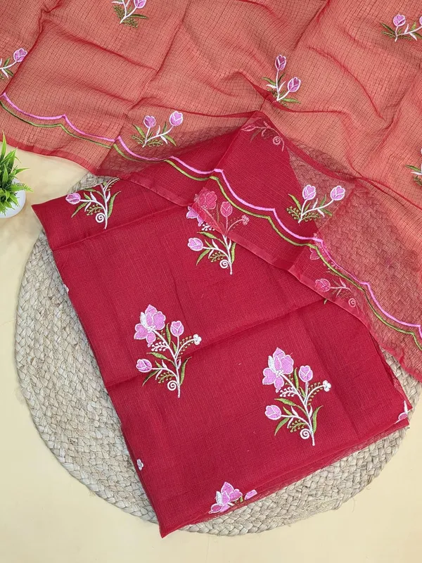 Red_Kota_Cotton_Suit_Unstiched_Dress_Material_For_Womens