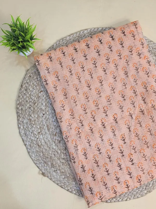 Pastel_Orange_Kota_Cotton_Dress_Material_For_Womens