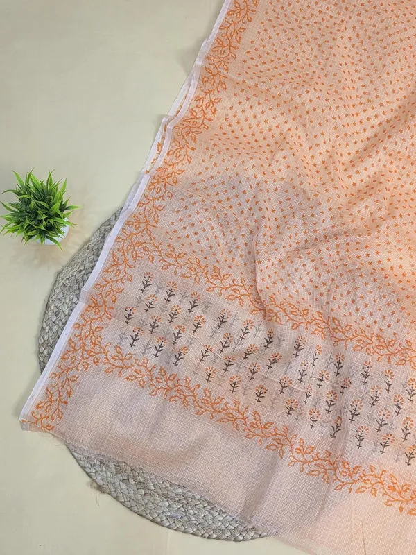 Pastel_Orange_Kota_Cotton_Dress_Material_For_Womens