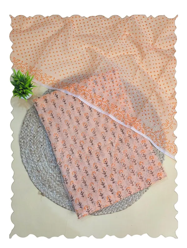Pastel_Orange_Kota_Cotton_Dress_Material_For_Womens