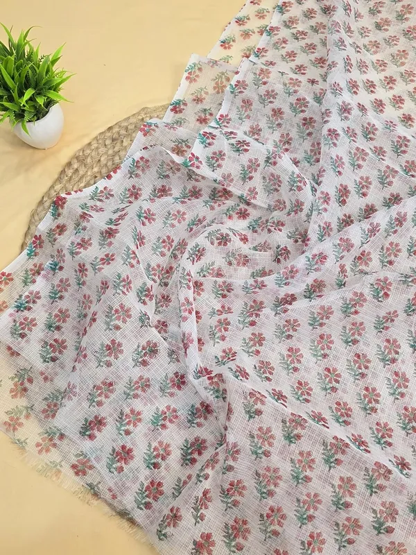 White_And_Red_Kota_Cotton_Printed_Suit_Set_With_Dupatta_For_Womens