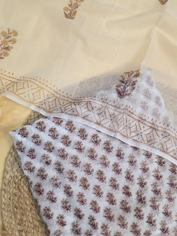 White_And_Brown_Kota_Cotton_Printed_Suit_Set_For_Womens