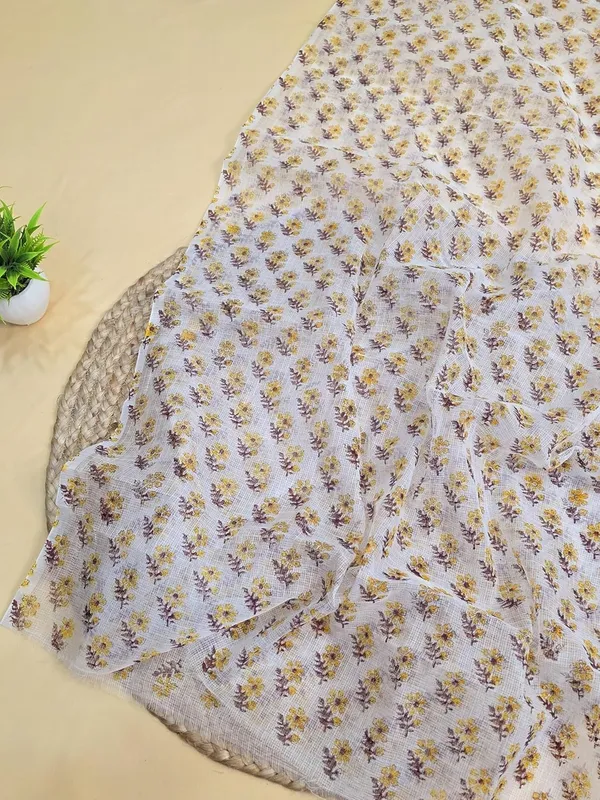 White_And_Yellow_Kota_Cotton_Dress_Material_For_Womens